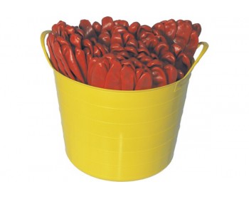 Bucket of 14in PVC Coated Cotton Gauntlets